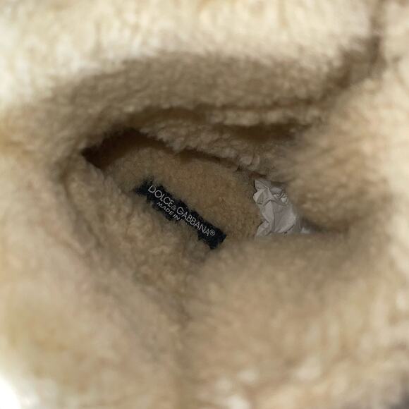 New Dolce & Gabbana Trekking Shearling Biker Ankle Boots in Burnt Brown/Neutral - Picture 11 of 12